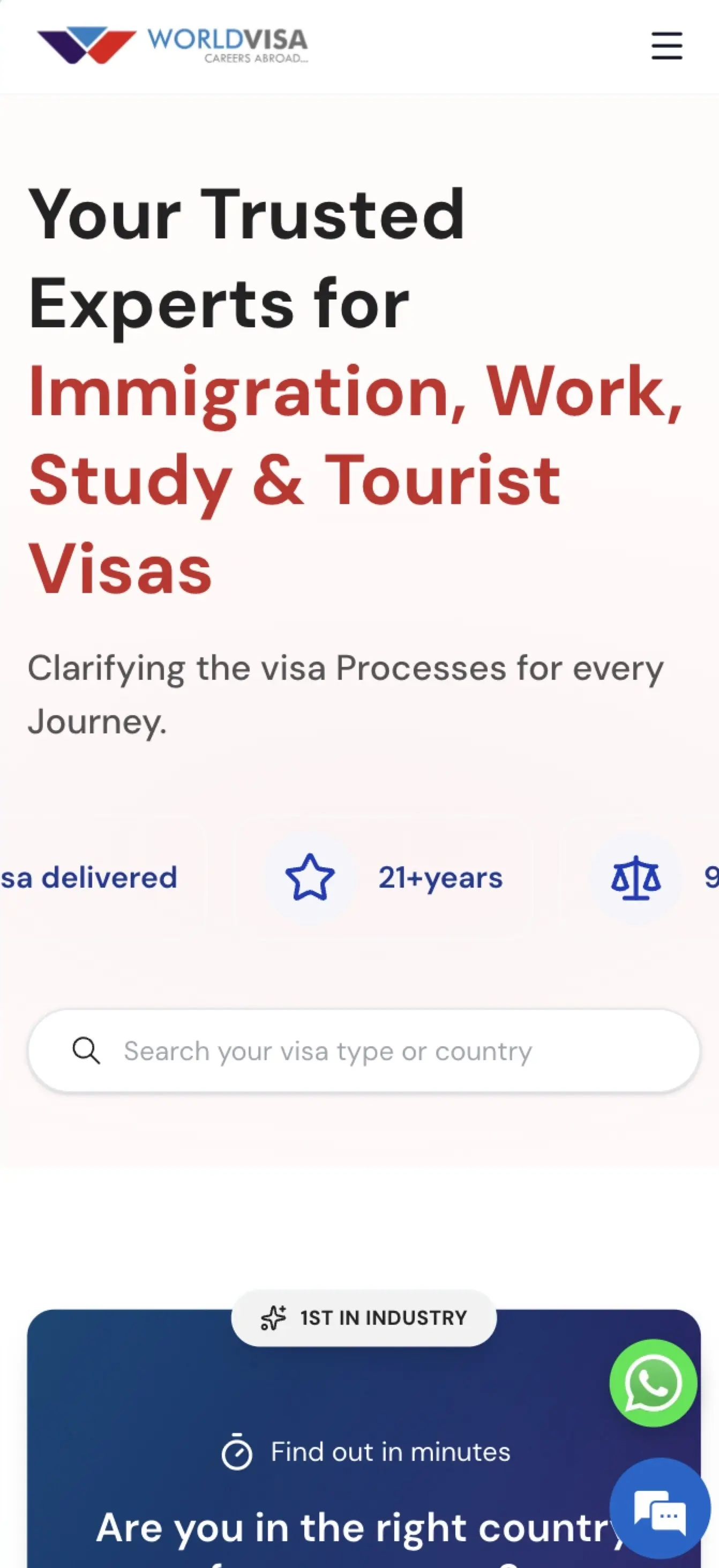 Worldvisa Website preview